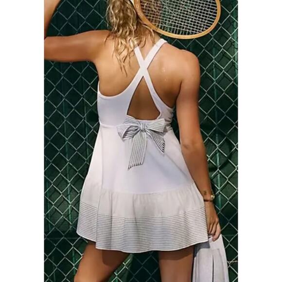 Free People Court Time Dress set white navy combo $148 NWOT XS with shorts Free People Court Time Dress set white navy combo $148 NWOT XS with shorts
